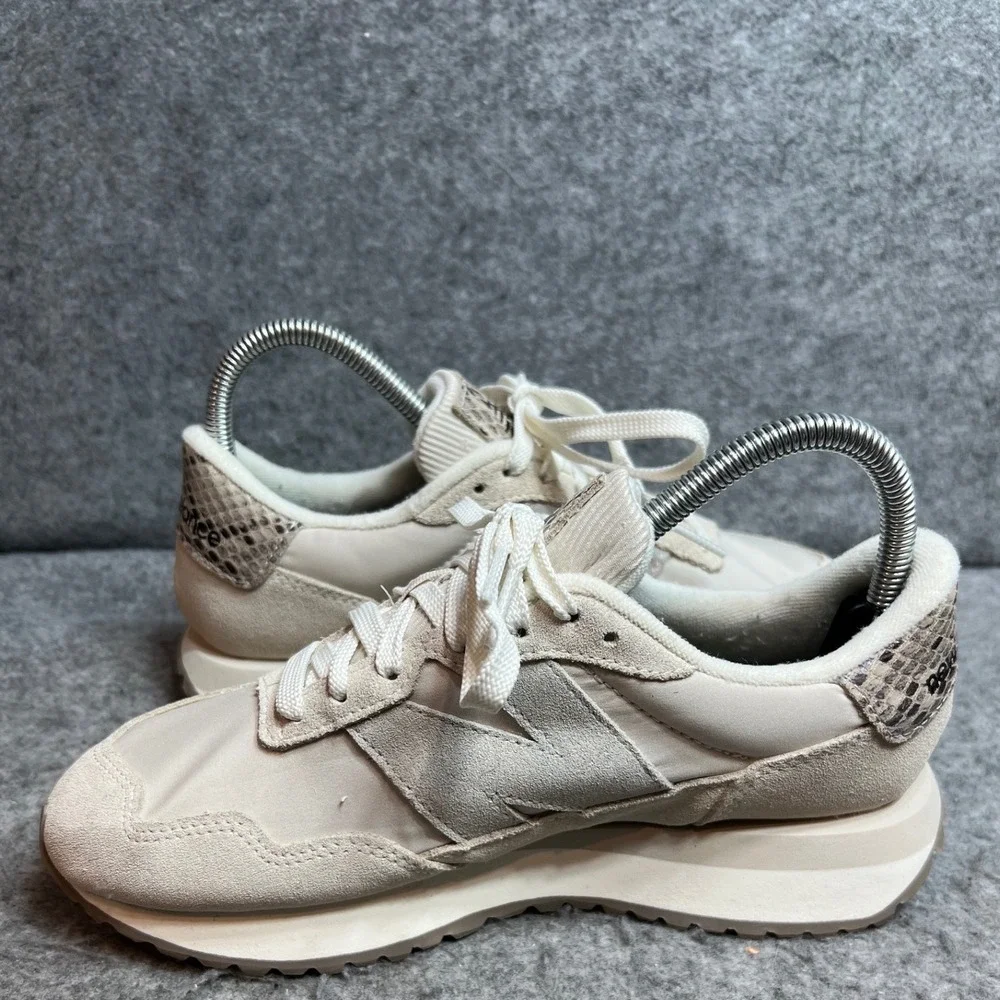 New Balance 237 Womens Beige Cream Sneakers Python Detail Low Top Shoes Size 7